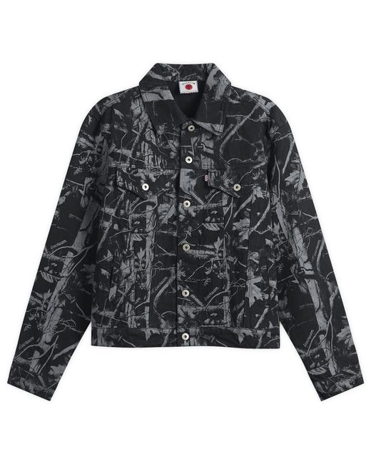 ICECREAM Black Tree Camo Denim Trucker Jacket for men