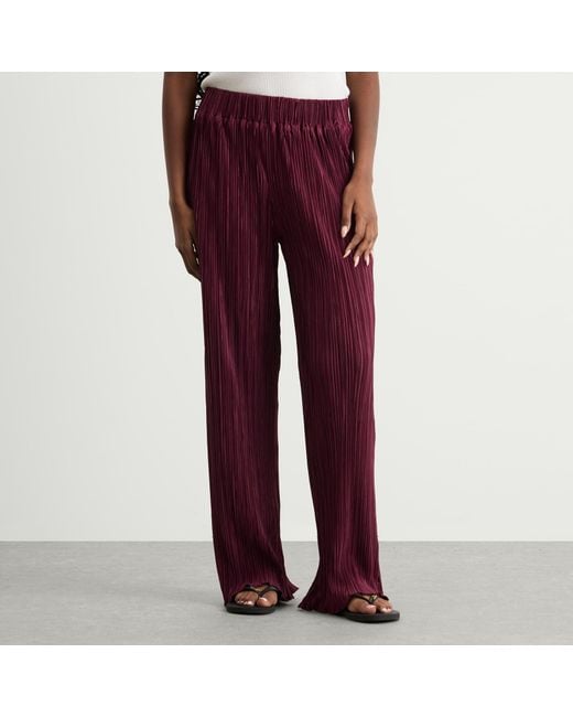 4th & Reckless Red Plisse Trousers