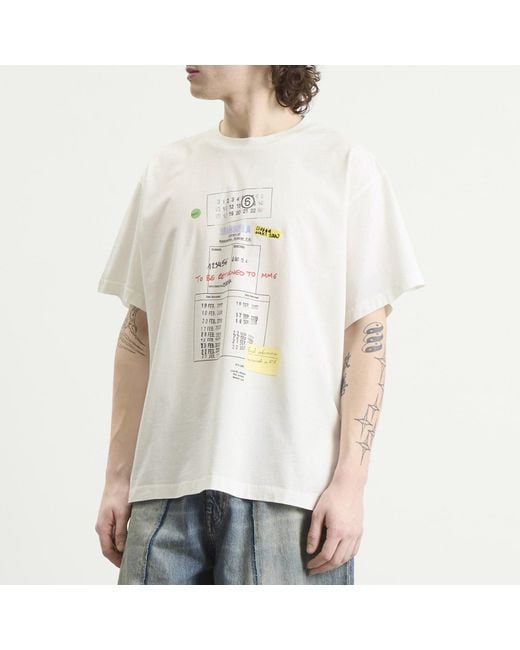 Maison Margiela White Mm6 Tailored Labels T-Shirt for men