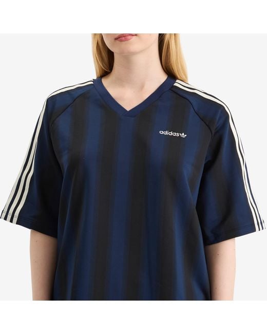 Adidas Blue Loose Linear T-Shirt
