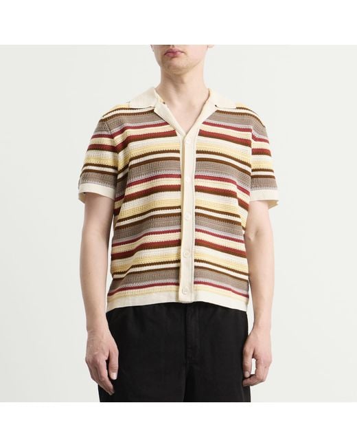 NN07 Metallic Lars Stripe Polo Cardigan for men