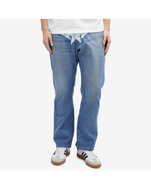 A Bathing Ape Blue Twin Star Relaxed Fot Jeans for men