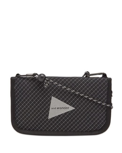 And Wander Black Reflective Ripstop Pouch for men