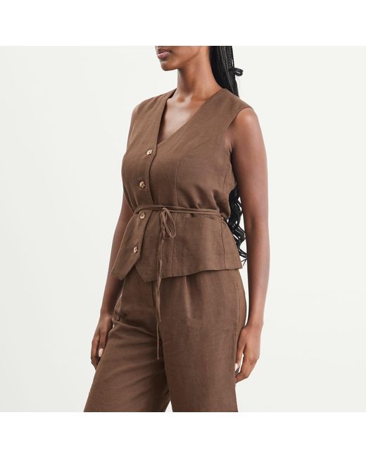 Faithfull The Brand Brown Eva Tie Vest