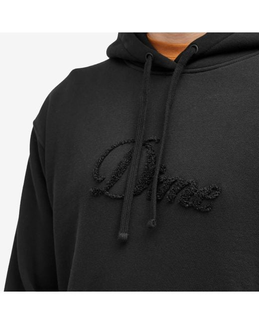 Dime Black Cursive Logo Hoodie for men