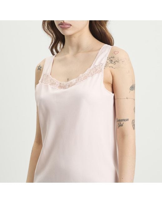 Maison Margiela Pink Mm6 Lace Cami Midi Dress