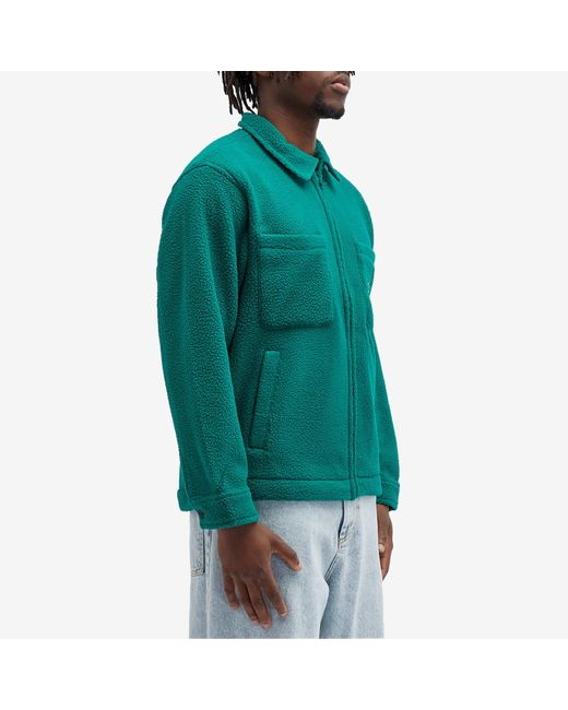 Obey Green Canal Polar Fleece Shirt Jacket for men