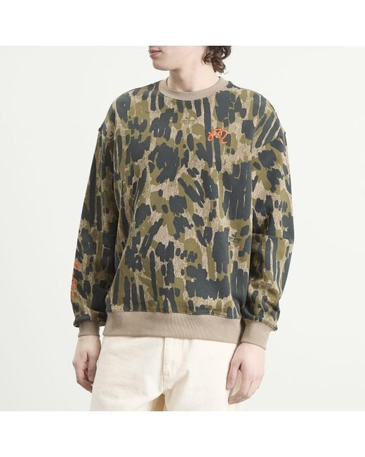 Malbon Green Range Tour Divot Camo Sweatshirt for men