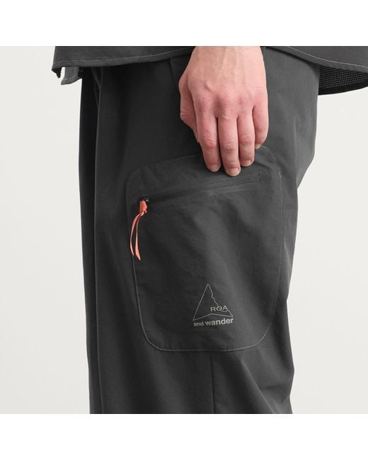 And Wander Gray X Roa Breathable Trousers for men