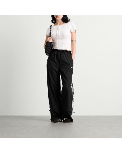 Adidas Black Pleated Nylon Track Pant