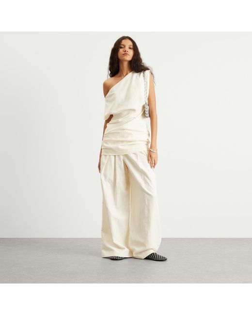 St. Agni White Asymmetric Mini Dress