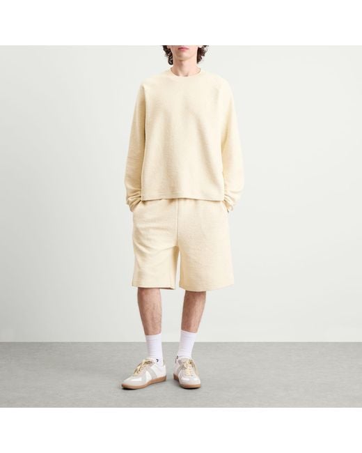 AMI Natural Reversed Non Brushed Fleece Crewneck Sweatshirt for men