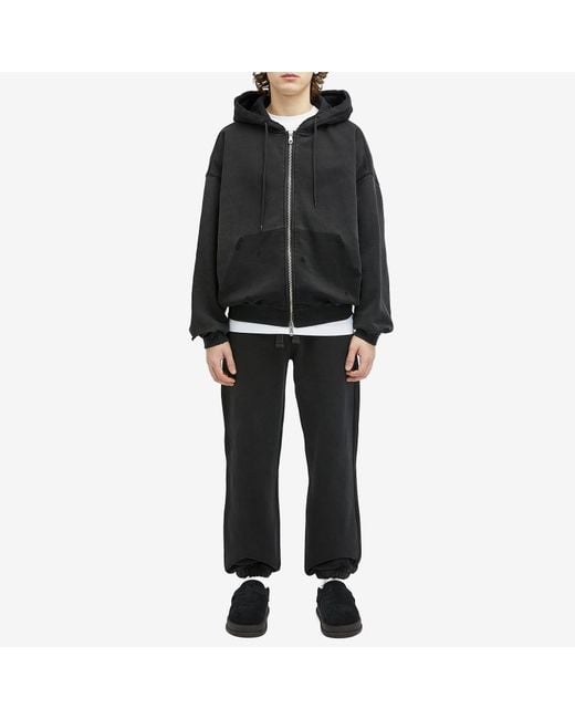 Cole Buxton Black Distressed Removed Pocket Zip Hoodie for men