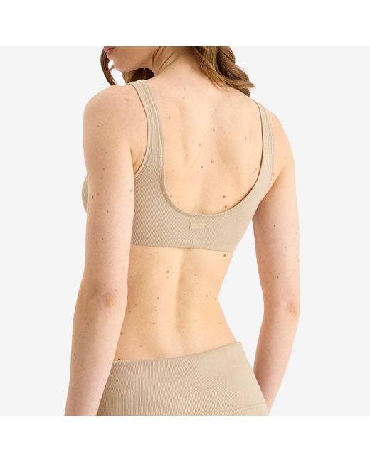 Skims Natural Cotton Rib Bralette