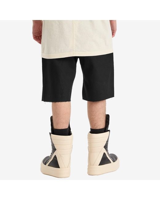Rick Owens Black Geth Cut Off Shorts for men