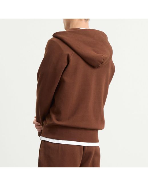 Les Tien Brown Heavyweight Raglan Zip Hoodie for men
