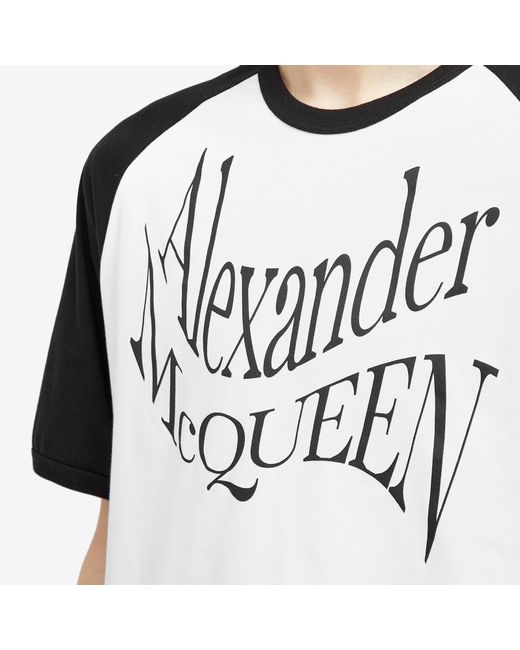 Alexander McQueen Black Warper Logo T-Shirt for men
