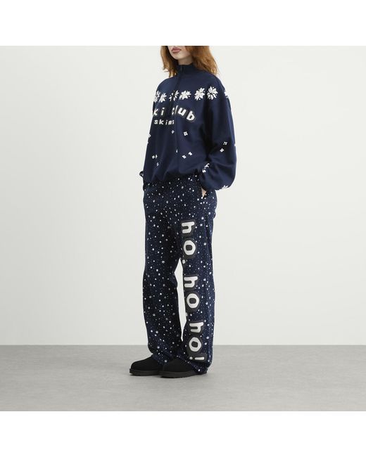 Skims Blue X Cpfm Cotton Fleece Straight Leg Pant