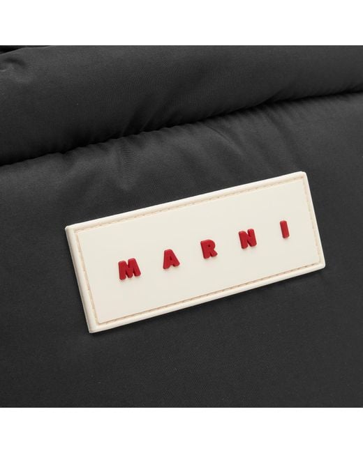 Marni Black Nylon Logo Tote