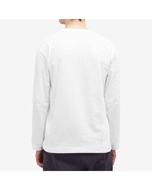 COMME DES GARÇONS PLAY White Long Sleeve Basic Logo T-Shirt for men