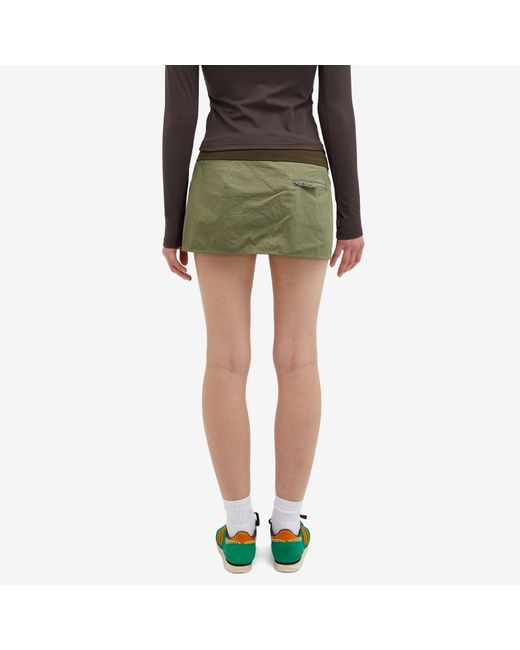Miaou Green Dali Cargo Mini Skirt