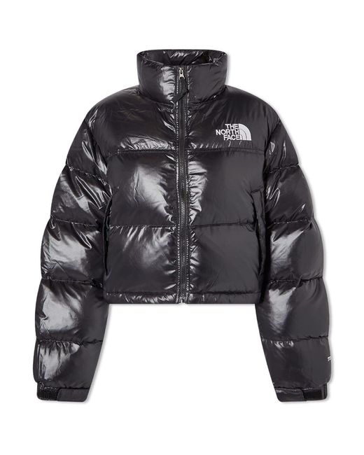 The North Face Synthetic Nuptse Cropped Puffer Jacket in Black - Lyst