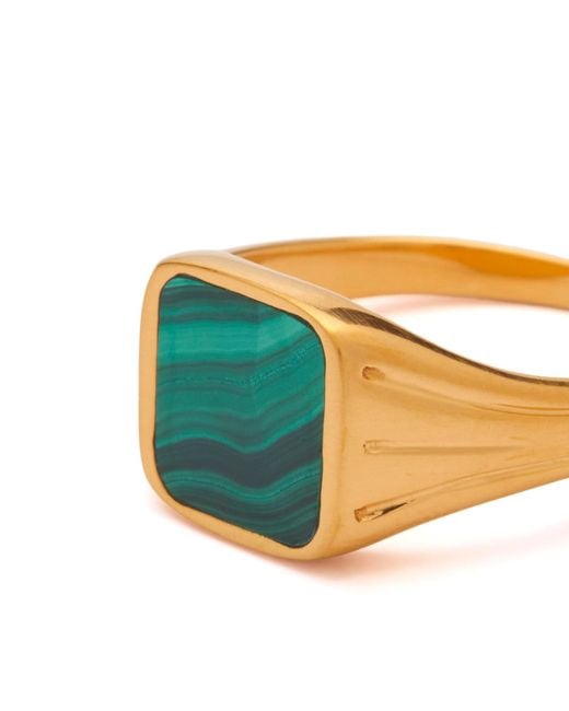 Missoma Multicolor X Lucy Williams Malachite Signet Ring