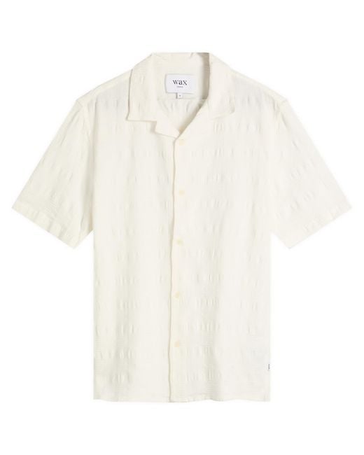 Wax London White Didcot Seersucker Waffle Vacation Shirt for men