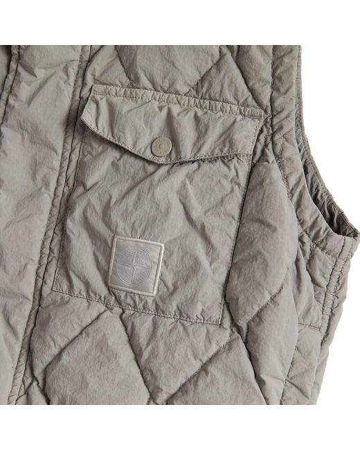 Stone Island Gray Ghost Piece Nylon Smerigliato Primaloft Vest for men