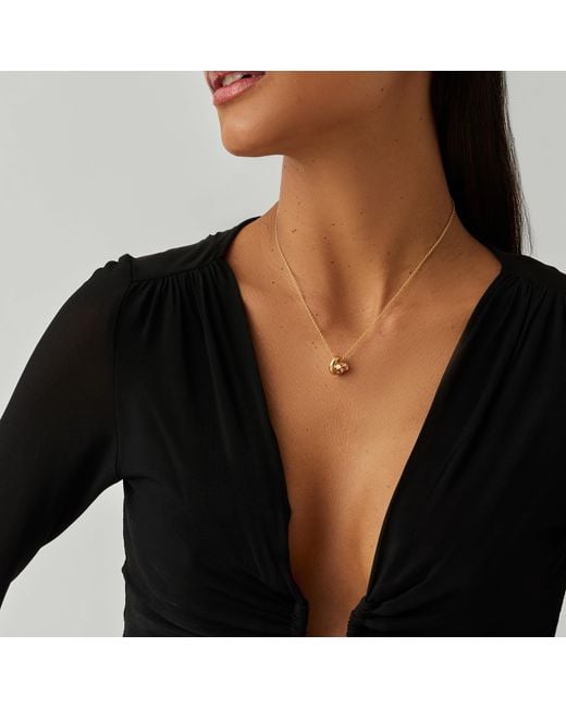 Missoma Metallic X Lucy Williams Pave Knot Pendant Necklace