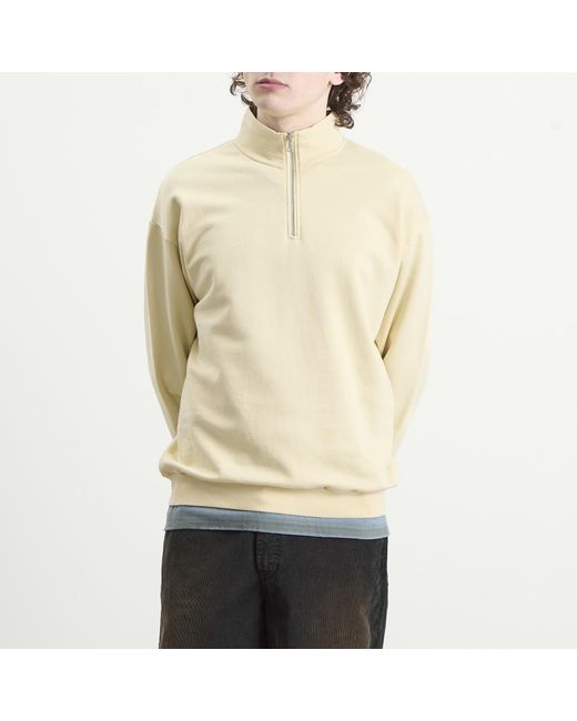 Auralee Natural High Gauge Sweat Half Zip Jumper for men