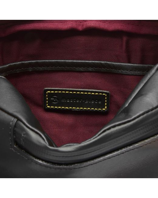 Master Piece Black Gloss Leather Shoulder Bag