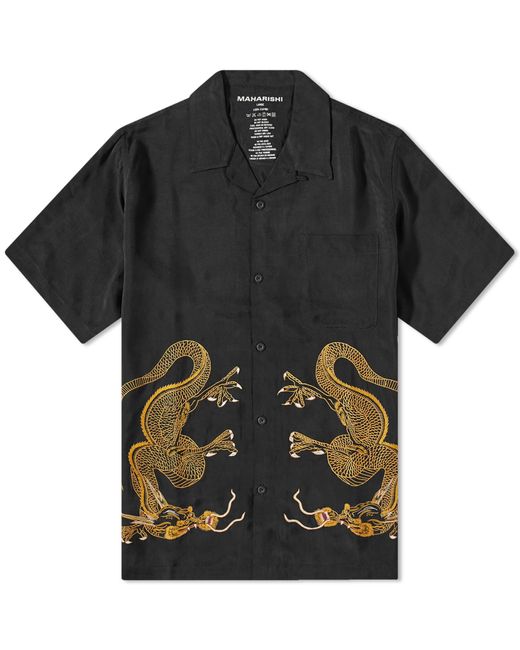 Maharishi Black Thai Dragon Summer Vacation Shirt for men