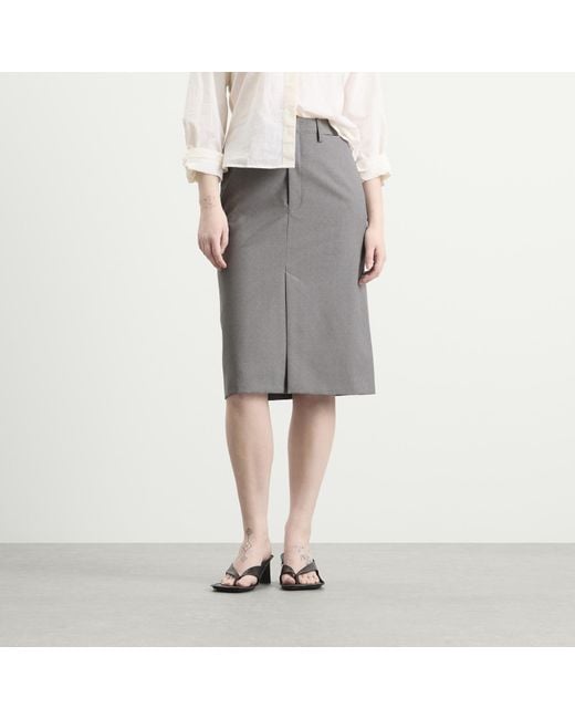 Jil Sander Gray High Waist Skirt With Slashed Side Waistband