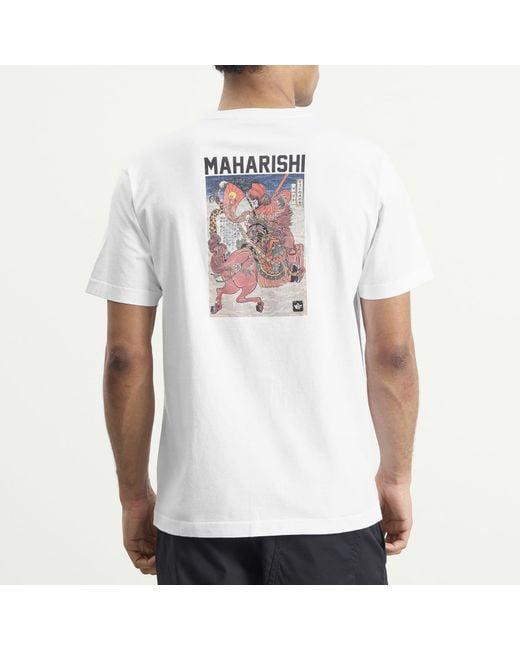 Maharishi White Lu Fang Horse Rider Embroidered T-Shirt for men