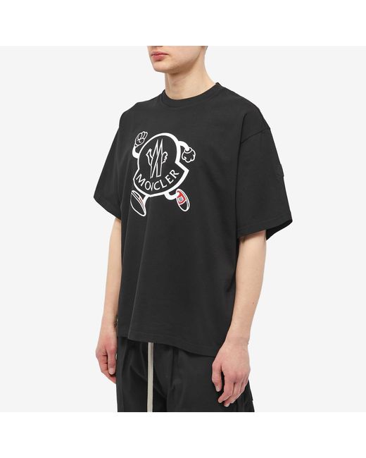 MONCLER RUNNING ロゴ Tシャツ Moncler Men's Running Logo T-Shirt in Black Moncler
