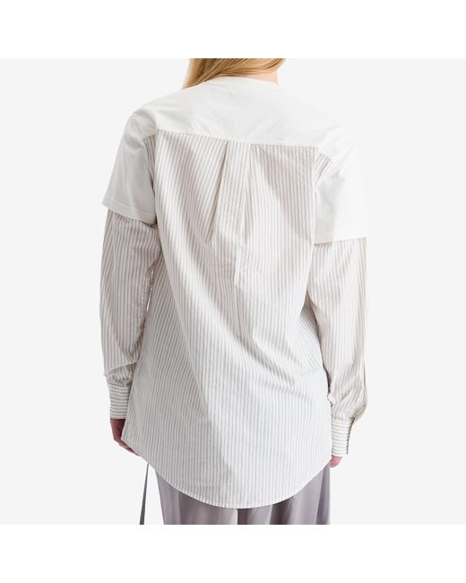Acne White Eliah Double Layer Business Card Logo T-Shirt