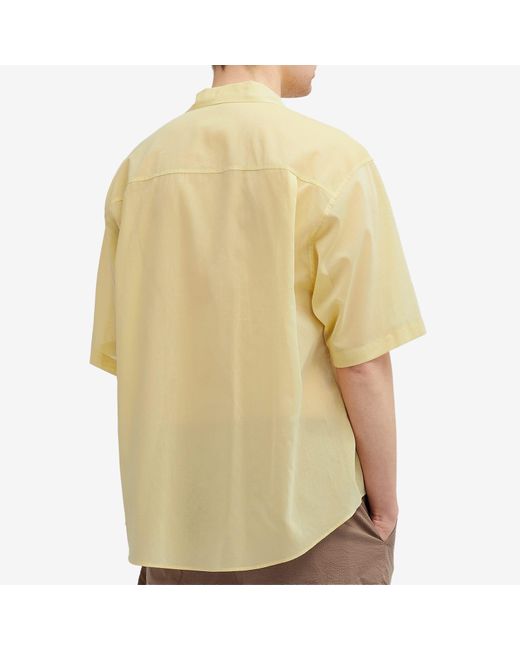 Auralee Yellow Finx Short Sleeve Shirt for men