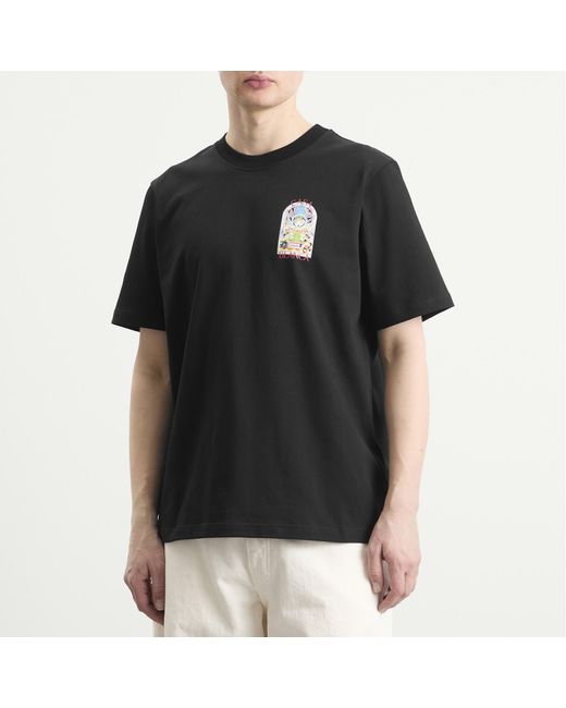 Casablanca Black T-Shirt With Print for men