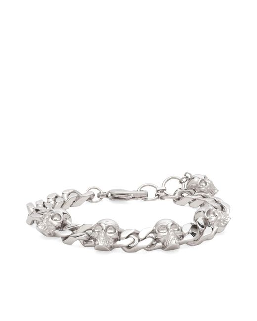 Alexander McQueen Metallic Skull Chain Bracelet for men