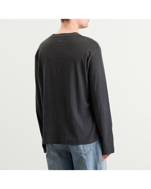 Acne Black Edden 1996 Logo Long Sleeve T-Shirt for men