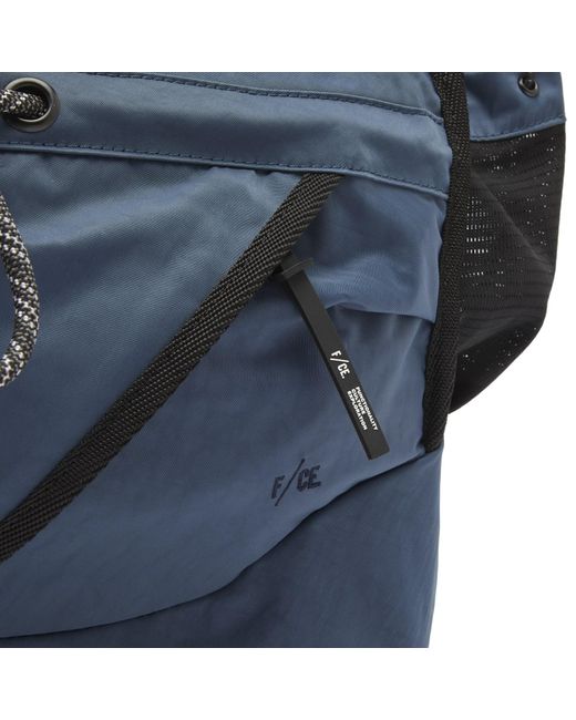 F/CE Blue Textured Twill 2-Way Shoulder Bag