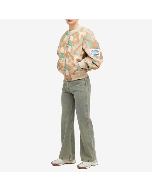 Acne Green Oleary Camouflage Bomber Jacket for men