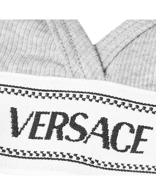 Versace Gray Logo Bralet Top