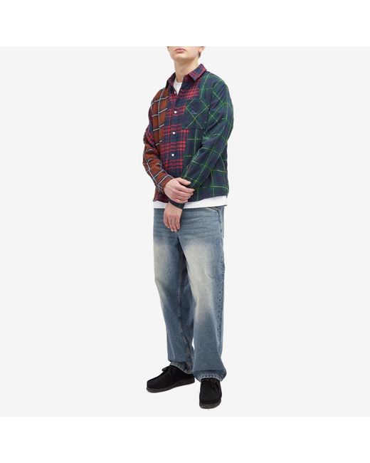 Dime Blue Triple Plaid Shirt for men