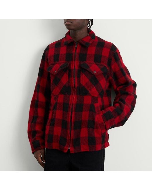 Junya Watanabe Red X Filson Check Zip Overshirt for men