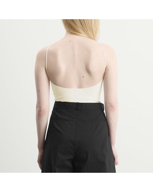 St. Agni White Square Neck Top