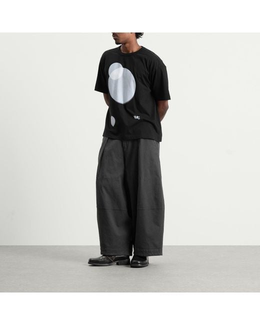 YMC Black Death Star Print Triple T Shirt for men