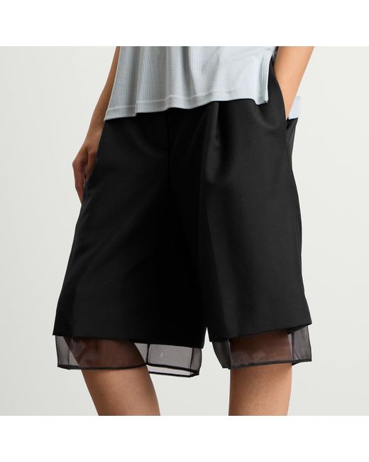 Rohe Black Organza Lined Shorts