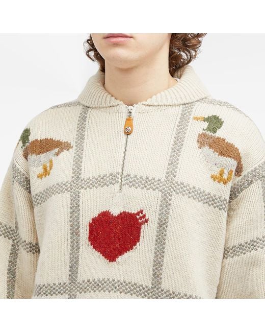 Human Made Animal Half-Zip Knit Sweater in White for Men | Lyst Human Made Animal Half-Zip Knit Sweater in White for Men | Lyst